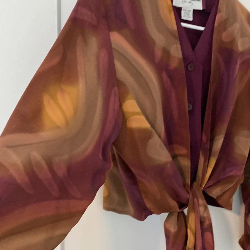 Aliki Yamani Creations 💯% Silk Blouse | Size S - Picture 3 of 6